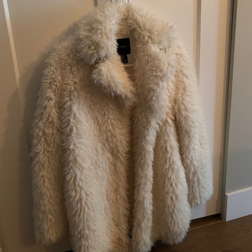 Off white teddy coat